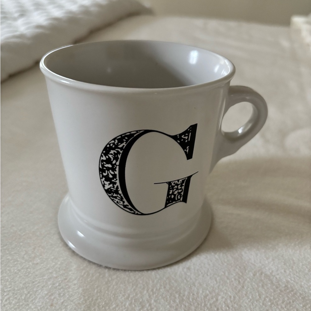 White Mug with Decorative G